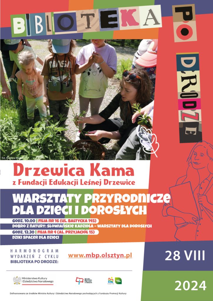 Plik przedstawia projekt plakatu, spotkanie z Drzewicą Kamą