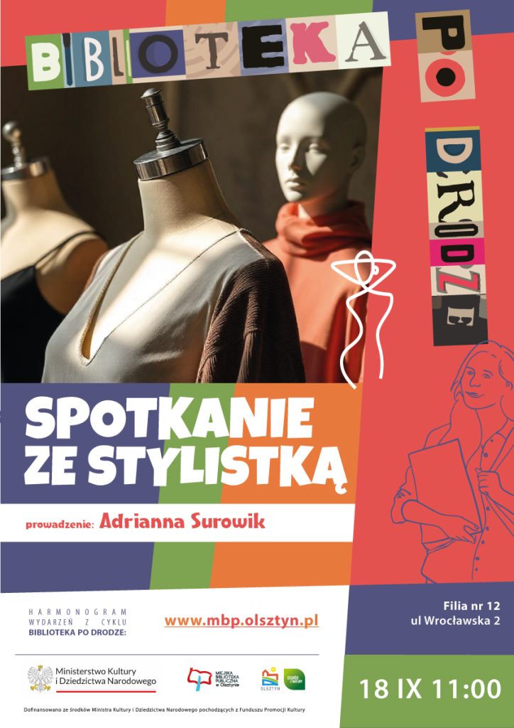 Plik przedstawia projekt plakatu, spotkanie ze stylistką