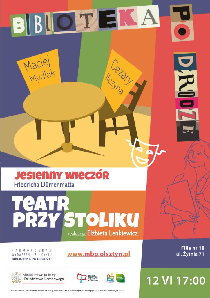 Plik przedstawia projekt plakatu, przedstawienie Teatru przy Stoliku.