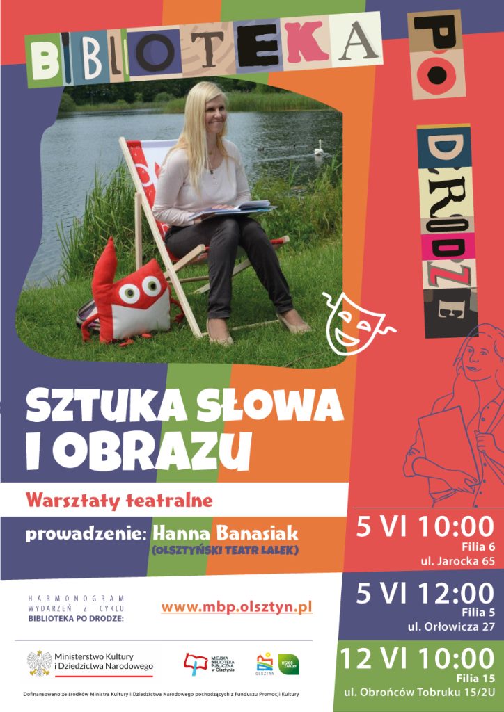 Plik przedstawia projekt plakatu, warsztatów Sztuka słowa i obrazu.