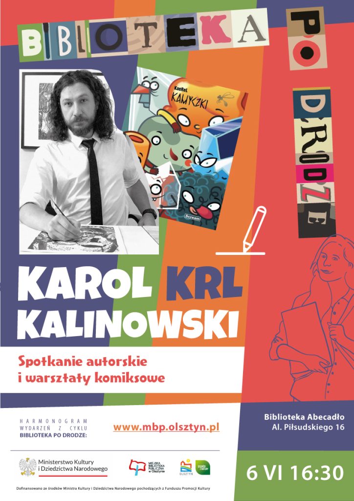 Plik przedstawia projekt plakatu, spotkanie z Karolem Kalinowskim.